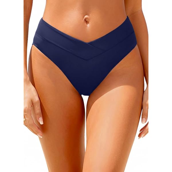 Amazon.com: Zmart Women V Cut Cheeky Bikini Bottoms - Mid Waist